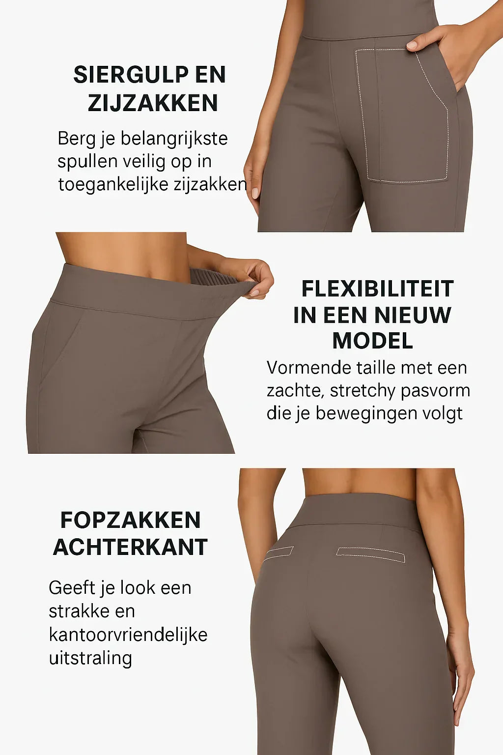 Stijlvolle Dames Pantalon met Wijde Pijpen en Hoge Taille
