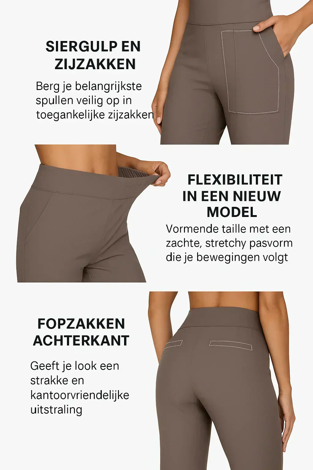 Stijlvolle Vrouwen Broek met Hoge Taille en Zakken