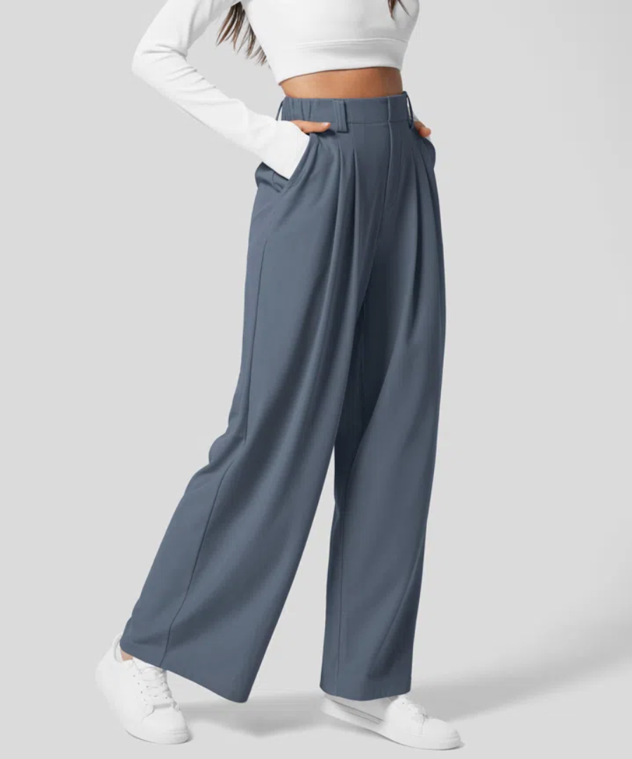 Dewi | Elegante Elastische Broek met Hoge Taille