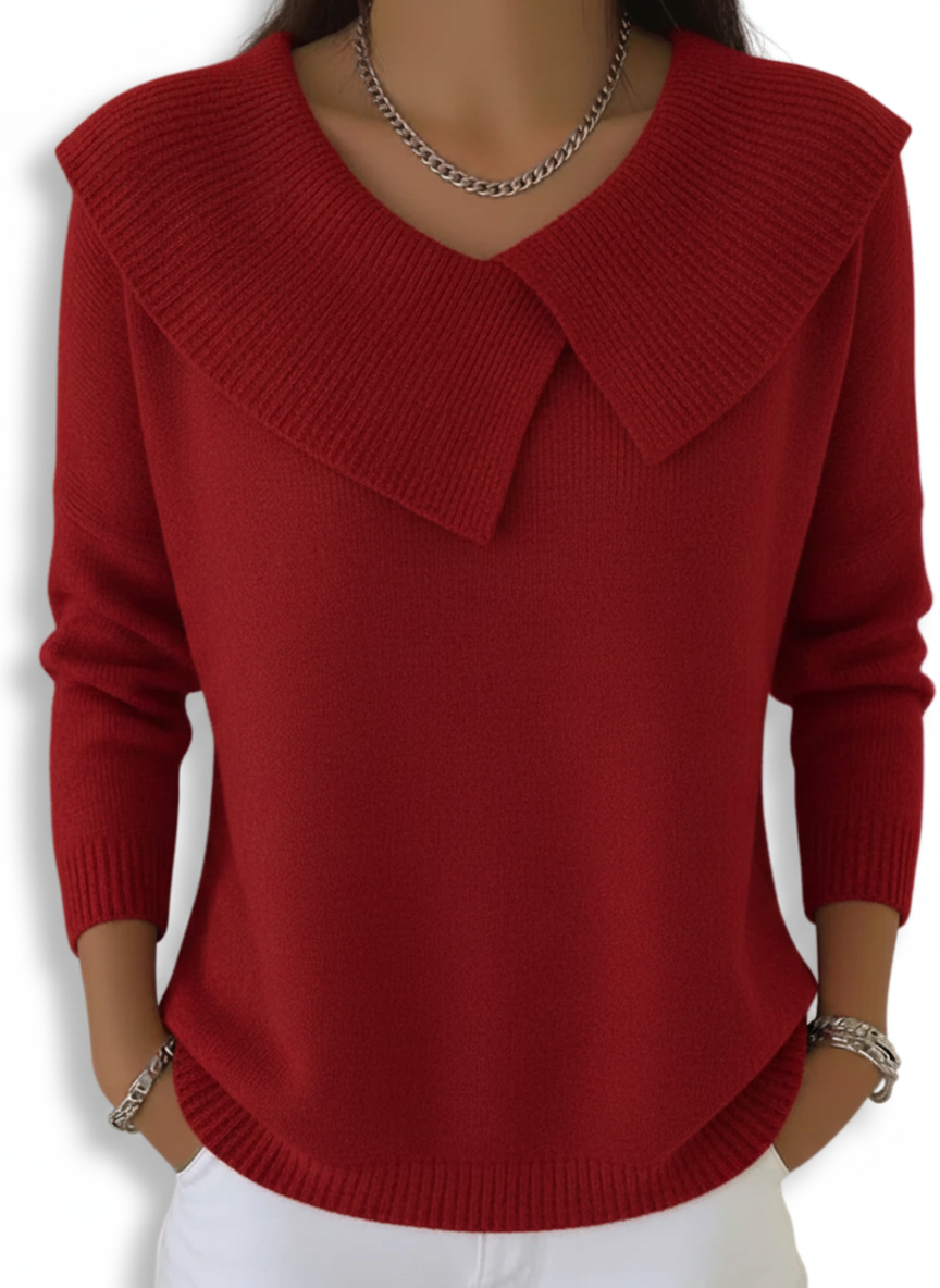 Warme trui met zachte kraag