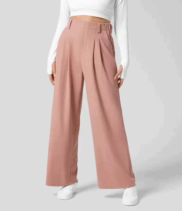 Anneliese | Plissé Wide-Leg Trousers