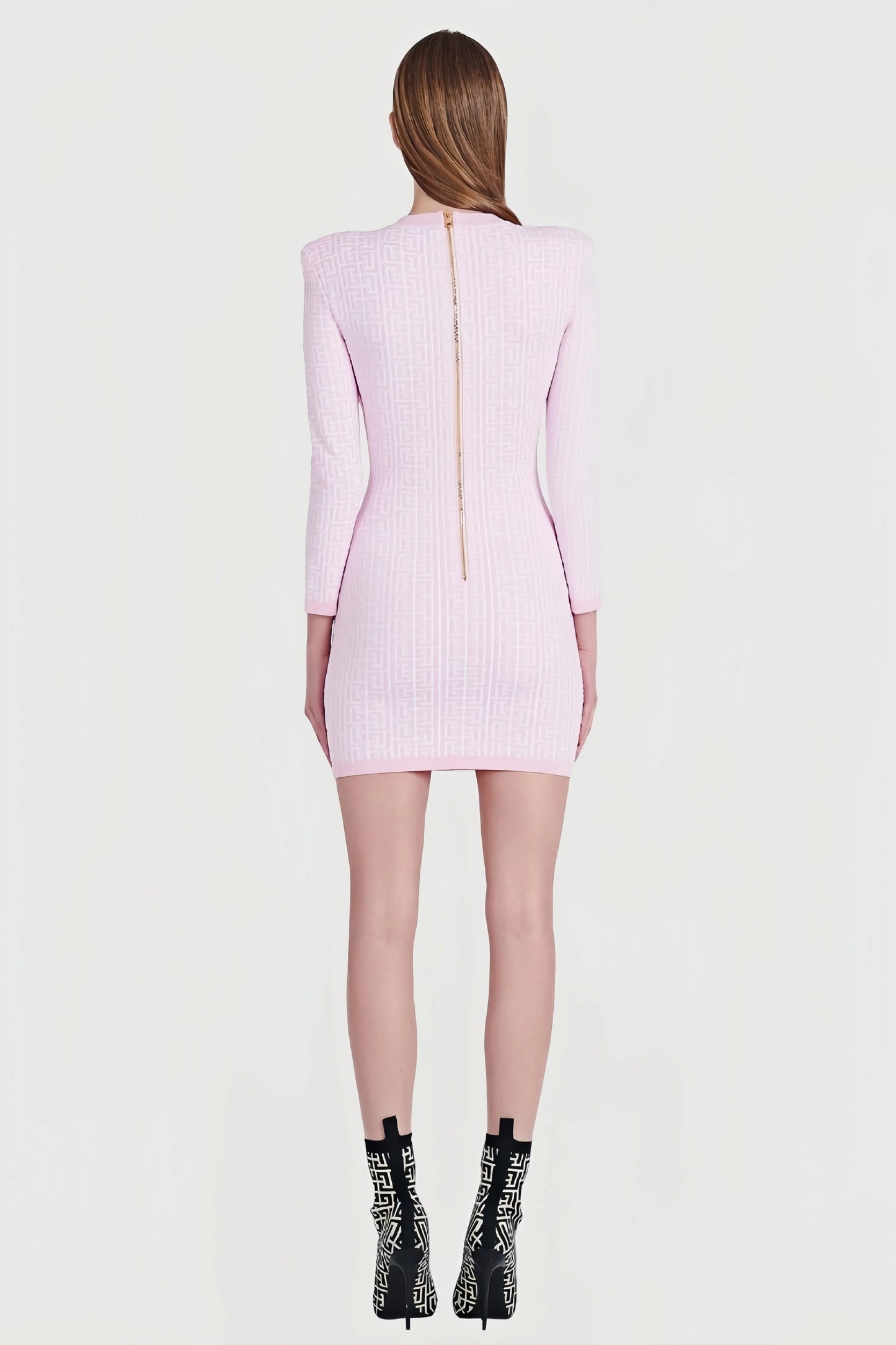 Heeva | Gebreide Bodycon Mini Jurk met Structuur