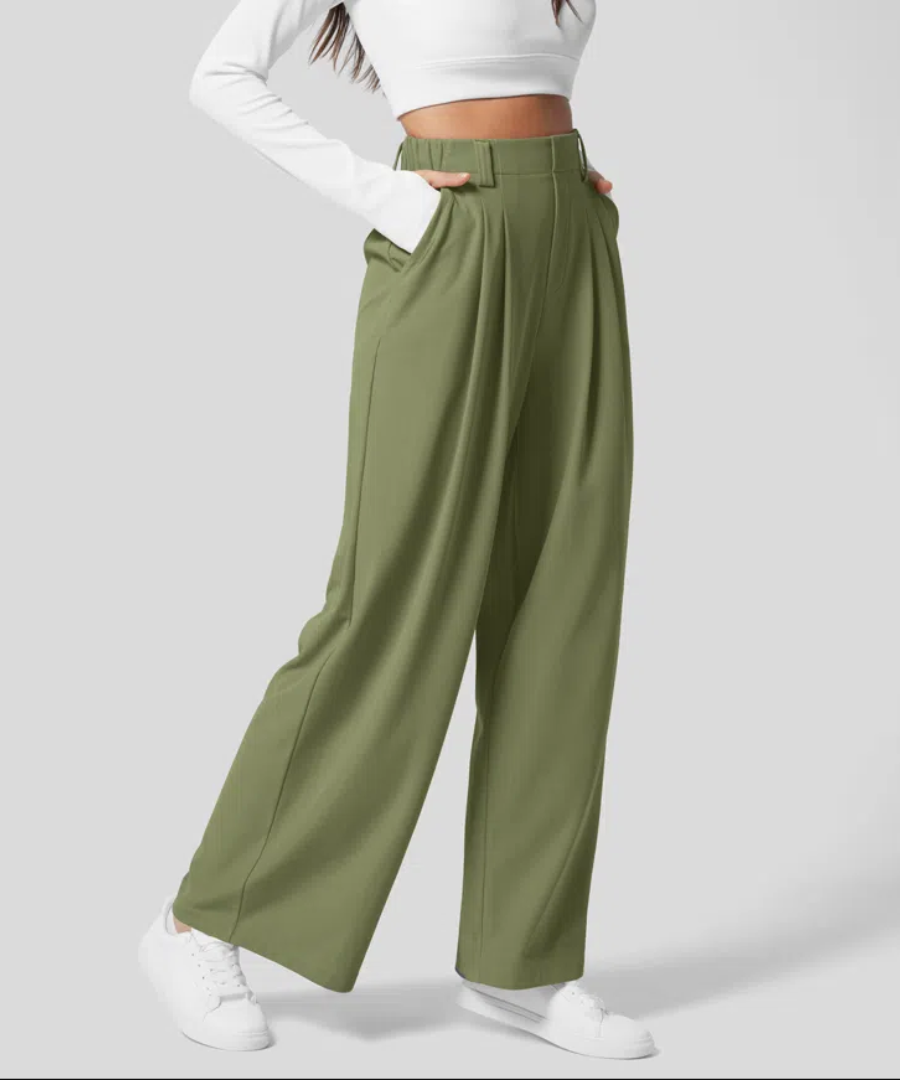 Dewi | Elegante Elastische Broek met Hoge Taille