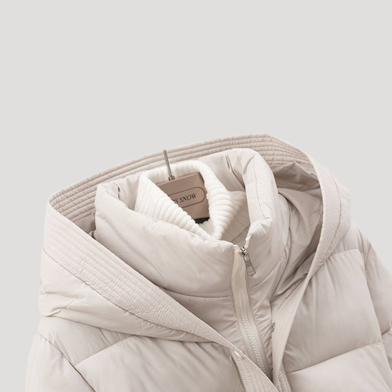 Pufferjas Dames Kort Gevoerd Met Ceintuur