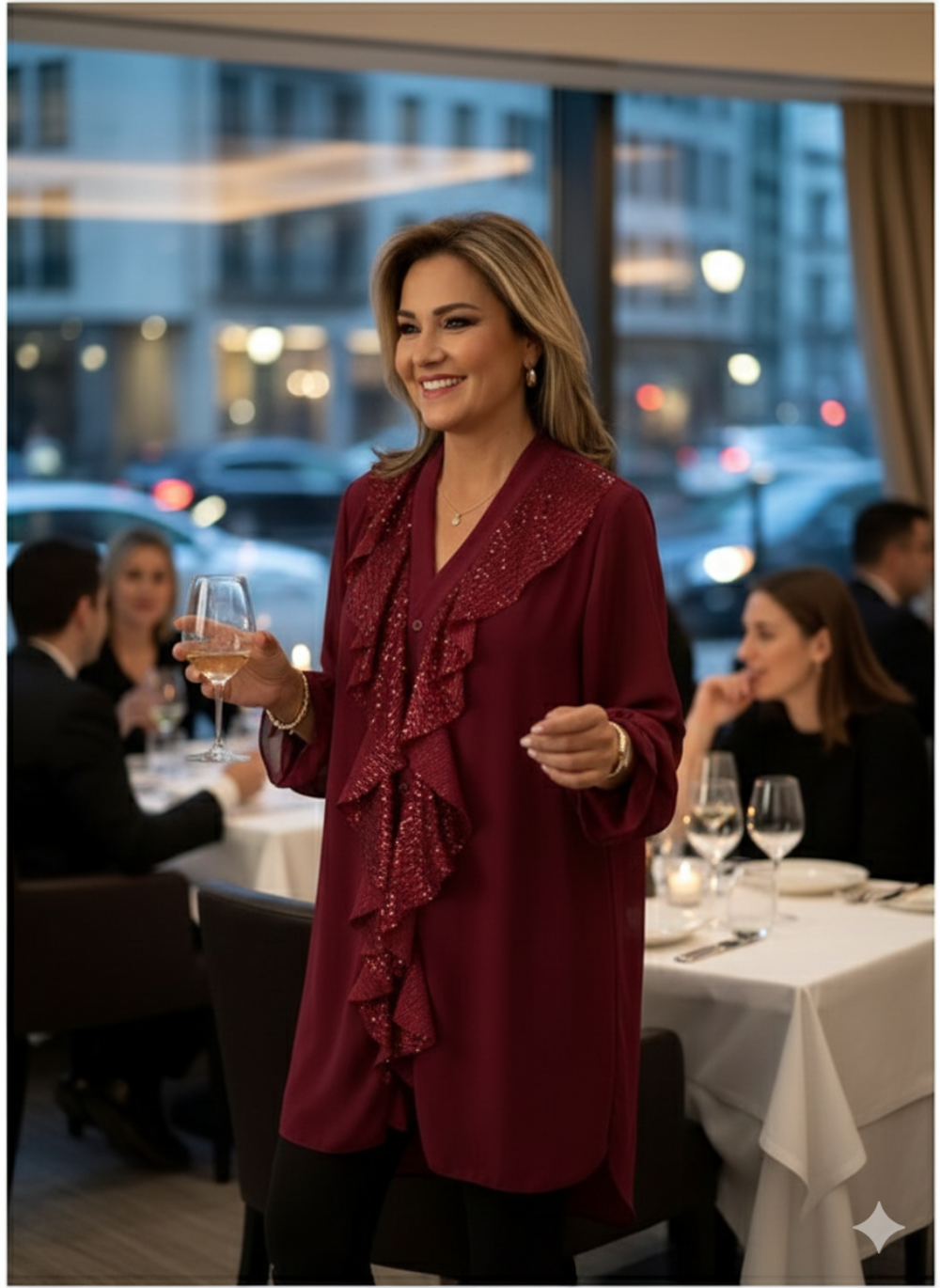 REFLEY SIGNATURE SEQUIN BLOUSE