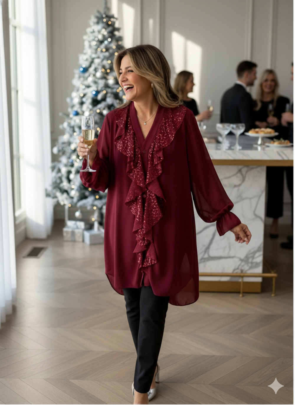 REFLEY SIGNATURE SEQUIN BLOUSE