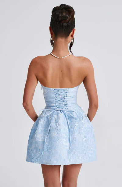 Yanci | Luxe Strapless Mini Jurk met Strikdetail
