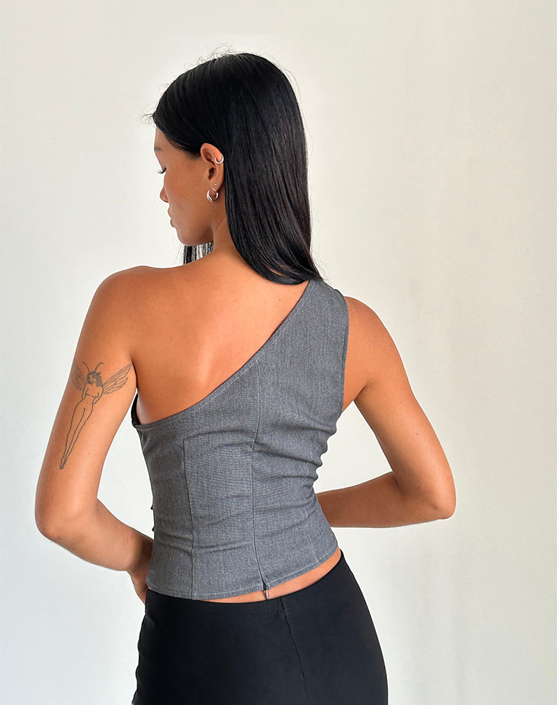 Janella | One-Shoulder Top met Tailleband