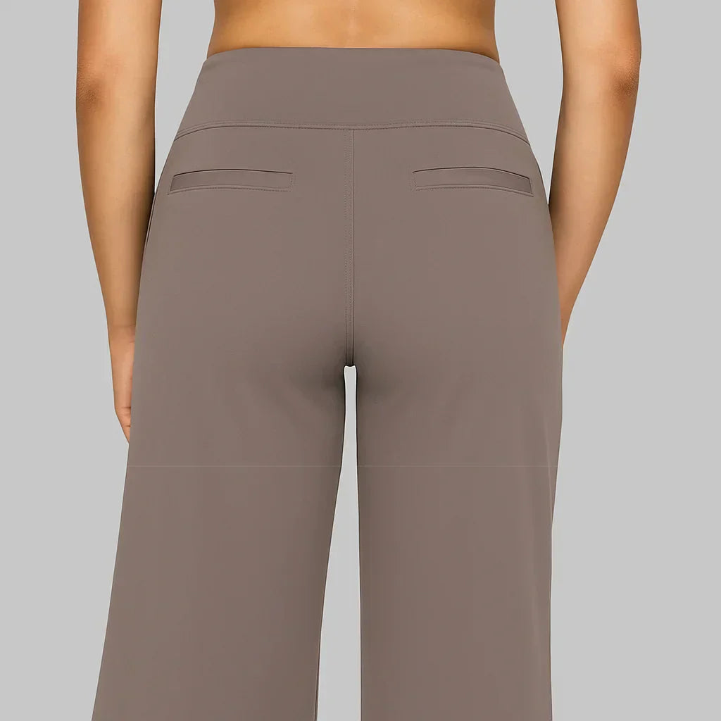 Stijlvolle Dames Pantalon met Wijde Pijpen en Hoge Taille