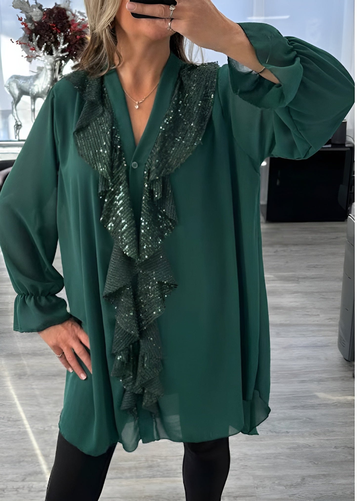 REFLEY SIGNATURE SEQUIN BLOUSE