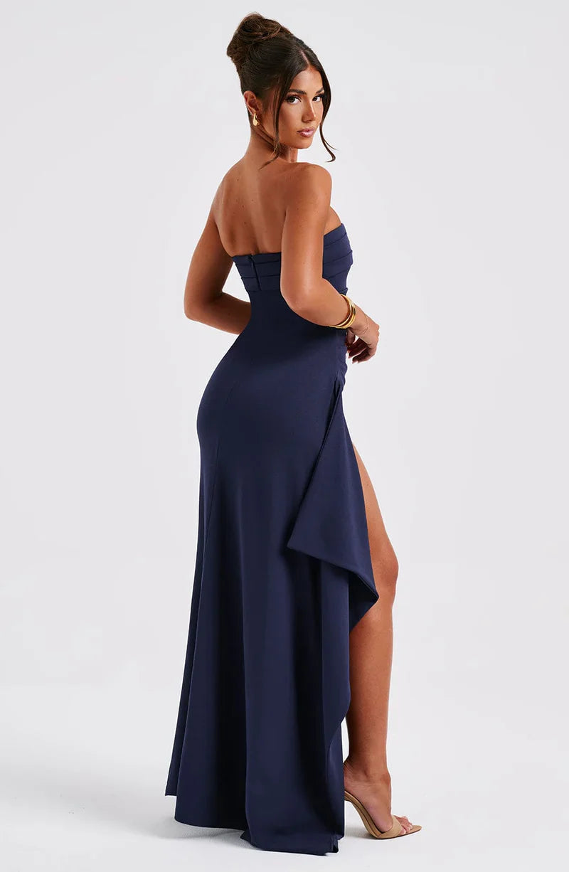 Strapless Avond Maxi met Hoge Split Galajurk voor Vrouwen