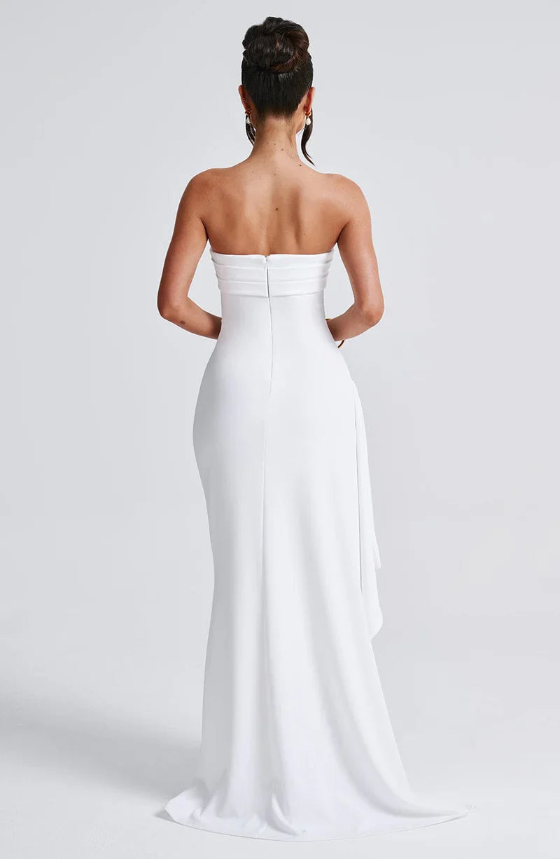 Strapless Avond Maxi met Hoge Split Galajurk voor Vrouwen